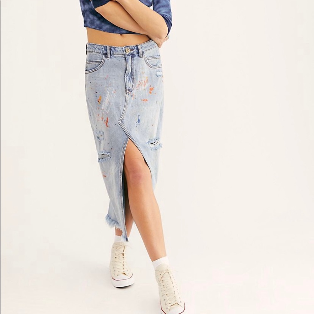 BNWT One Teaspoon Jean skirt, from Free People!